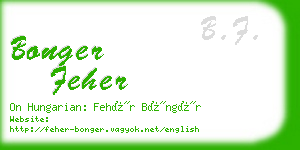 bonger feher business card